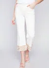 CHARLIE B ANKLE STRETCH TWILL PANTS IN WHITE