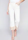 Charlie B Ankle Stretch Twill Pants In White In White