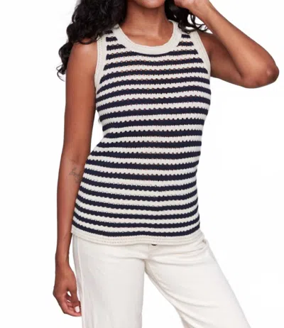 Charlie B Arlene Crewneck Sweater In Black And White In Multi