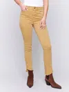 Charlie B Asymmetrical Hem Bootcut Pants In Amber