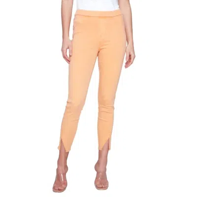 Charlie B Asymmetrical Hem Pants In Melon In Orange