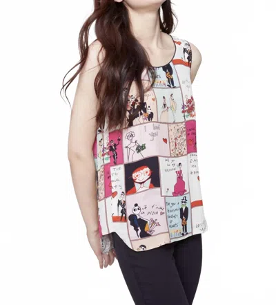 Charlie B Bamboo Viscose Reversible Cami Top In Comic In White