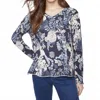 Charlie B Basic Long Sleeve Sweater In Posh In Multi