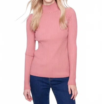 Charlie B Ribbed Knit Mock Neck Sweater In Primrose In Pink