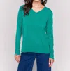 Charlie B Basic V-neck Sweater In Forest In Green