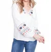 Charlie B Bayview Embroidered Blouse In White In White