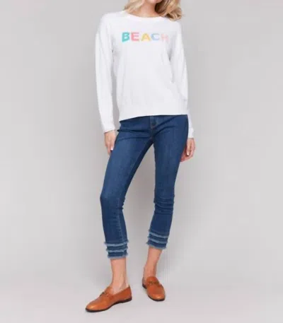 Charlie B Beach Sweater In White