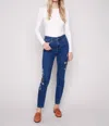 Charlie B Beaded Embroidered Skinny Jeans In Indigo 007 In Blue