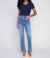 Charlie B Bell Bottom Pants In Medium Blue In Blue