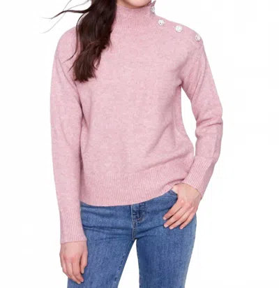 Charlie B Bling Button Sweater In Pink