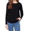Charlie B Boat Neck Sweater In Black In Black