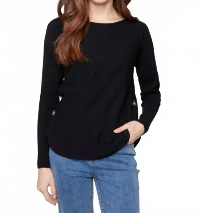Charlie B Boat Neck Sweater In Black