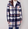 Charlie B Boiled Wool Hooded Jacket In Navy In Blue