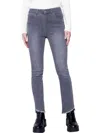 Charlie B Bootcut Jeans With Asymmetrical Fringed Hem In Medium Grey In Grey