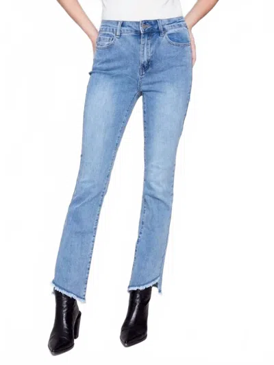 Charlie B Bootcut Jeans With Asymmetrical Hem In Blue