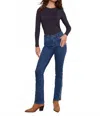 Charlie B Bootcut Jeans With Embroidered Side Inserts In Blue In Blue