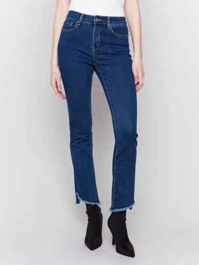 Charlie B Bootcut Leg Regular Jeans In Deep Denim In Black