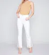 Charlie B Embroidered Bootcut Pants In White In White