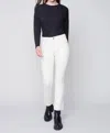 Charlie B Bootleg Stretch Twill Pant In White In White
