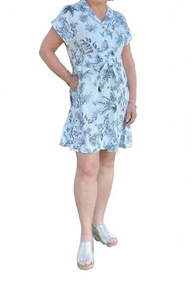 Charlie B Botanical Brunch Mini Dress In White In Blue