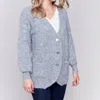 Charlie B Boucle Knit Long Cardigan In Heather Grey In Grey