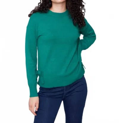 CHARLIE B BOW SIDE SWEATER IN FOREST