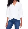 Charlie B Bubble Blouse In White In White