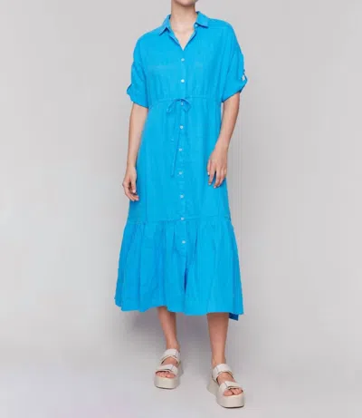Charlie B Button Down Dress In Lagoon