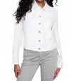 Charlie B Button Front Linen Jacket In Natural In White