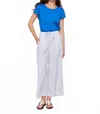 Charlie B C5657-787a - Pull On Yarn Dye Stripe Pant In Blue/white In White