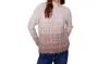 Charlie B Cable Knit Frayed Hem Sweater In Truffle In Multi