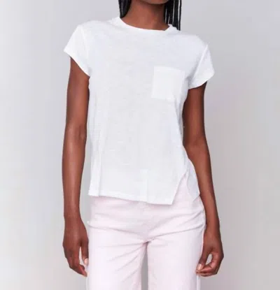Charlie B Cap Sleeve Crew Neck T-shirt In White