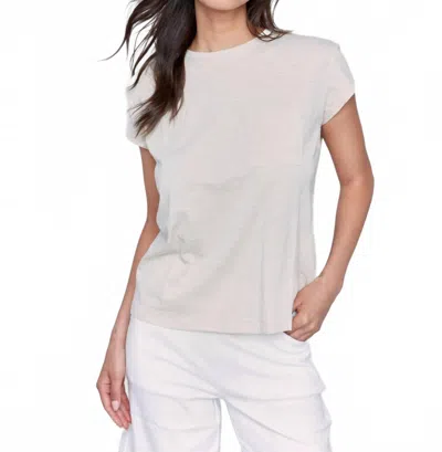 Charlie B Cap Sleeve Tee With Chest Pocket Detail In Sand In Neutral