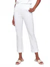 Charlie B Capri Pants With Hem Slit In White In White