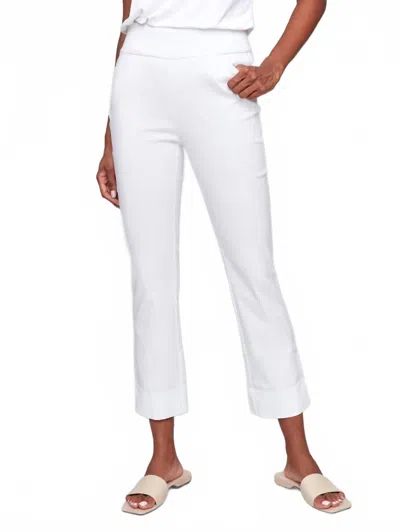 Charlie B Capri Pants With Hem Slit In White