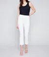 Charlie B Capri Pants With Slit In White