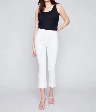 Charlie B Capri Pants With Slit In White