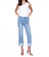 Charlie B Carolina Crochet Cuff Jean In Light Blue In Blue
