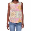 Charlie B Printed Viscose Sleeveless Top In Carousel In Multi