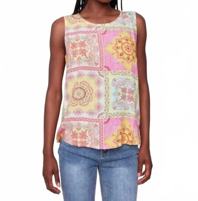 CHARLIE B CAROUSEL SLEEVELESS BLOUSE IN MULTICOLOR