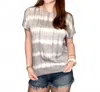Charlie B Cedar Key Top In Tie Dye In Gray