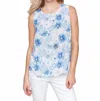 Charlie B Printed Viscose Sleeveless Top In Celestial In Blue
