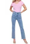 Charlie B Bootcut Jeans With Side Snap Detail In Light Blue In Blue
