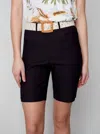 Charlie B Chloe Bengaline Stretch Short In Black In Black