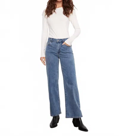 Charlie B Chloe Wide Leg Jeans In Medium Blue