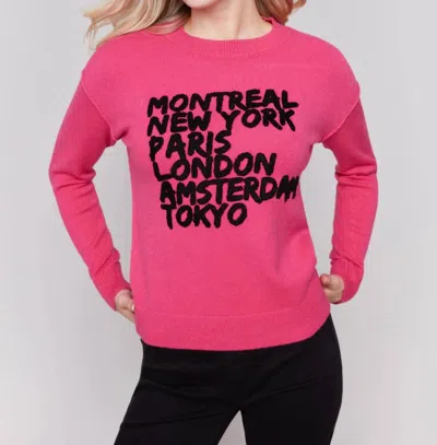 Charlie B City Girl Swanky Sweater In Magenta In Pink
