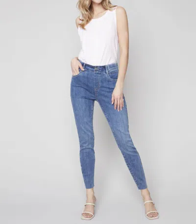 Charlie B Classic Fit Denim Pants In Medium Blue