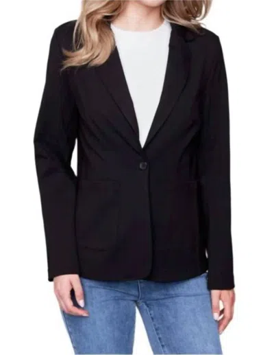 Charlie B Classic V-neck Blazer With Pockets In Black