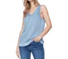 Charlie B Cold Dye Knit Cami Top In Denim In Blue