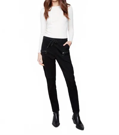 Charlie B Corduroy Jogger Pants In Black In White